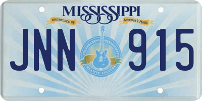MS license plate JNN915
