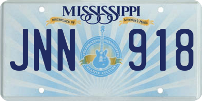 MS license plate JNN918