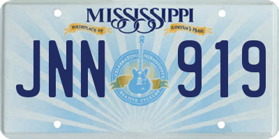 MS license plate JNN919