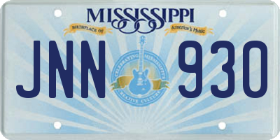 MS license plate JNN930
