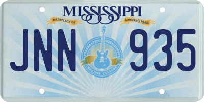 MS license plate JNN935