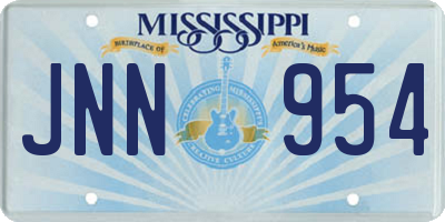 MS license plate JNN954