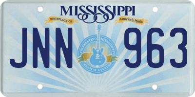 MS license plate JNN963
