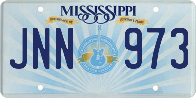 MS license plate JNN973