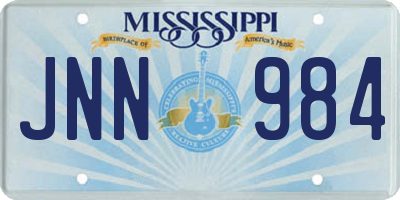 MS license plate JNN984