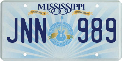 MS license plate JNN989