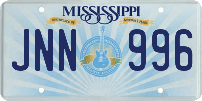 MS license plate JNN996