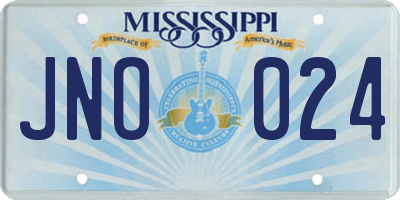 MS license plate JNO024