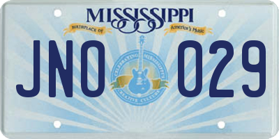 MS license plate JNO029