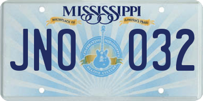 MS license plate JNO032