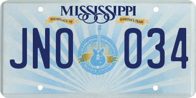 MS license plate JNO034