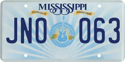 MS license plate JNO063