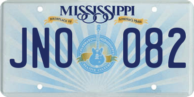 MS license plate JNO082