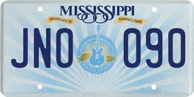 MS license plate JNO090