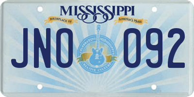 MS license plate JNO092