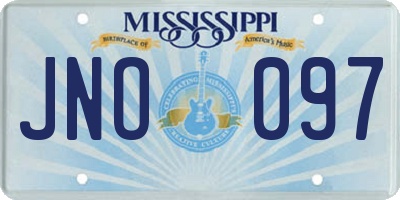 MS license plate JNO097
