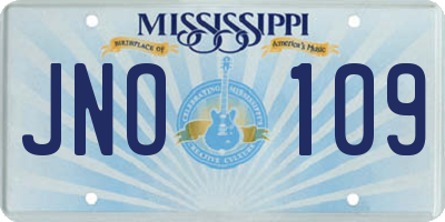 MS license plate JNO109