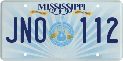 MS license plate JNO112