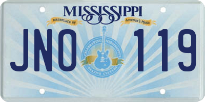 MS license plate JNO119