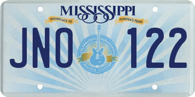 MS license plate JNO122