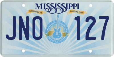 MS license plate JNO127