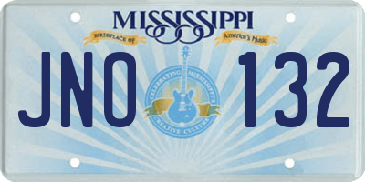 MS license plate JNO132
