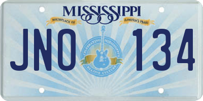 MS license plate JNO134
