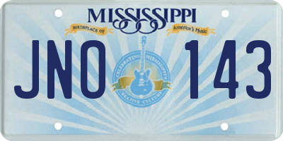 MS license plate JNO143