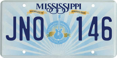 MS license plate JNO146