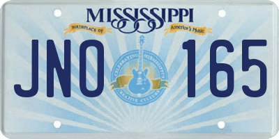 MS license plate JNO165
