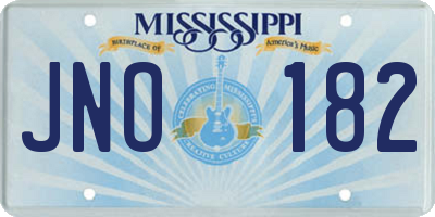 MS license plate JNO182