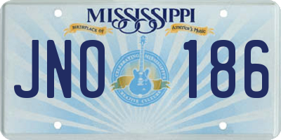 MS license plate JNO186