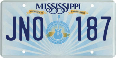 MS license plate JNO187