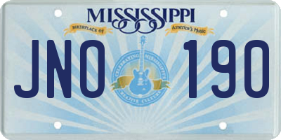 MS license plate JNO190