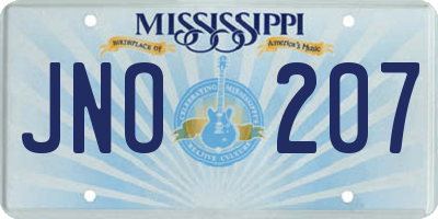 MS license plate JNO207