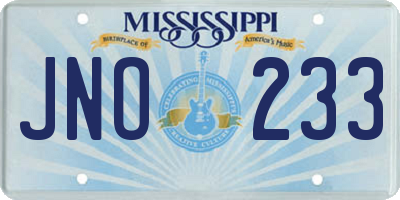 MS license plate JNO233