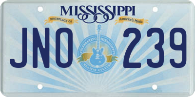 MS license plate JNO239