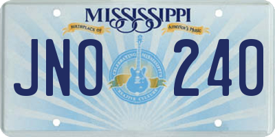 MS license plate JNO240