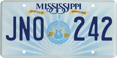 MS license plate JNO242
