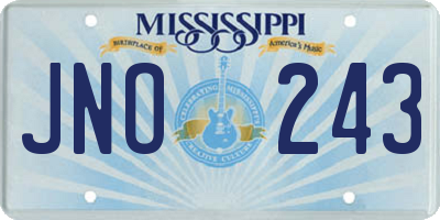 MS license plate JNO243