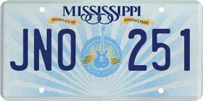 MS license plate JNO251