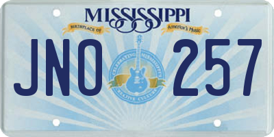 MS license plate JNO257