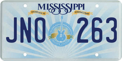 MS license plate JNO263