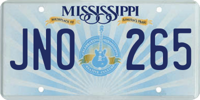 MS license plate JNO265