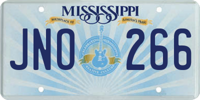 MS license plate JNO266