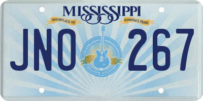 MS license plate JNO267