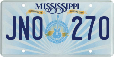 MS license plate JNO270