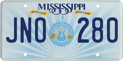 MS license plate JNO280