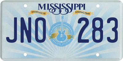 MS license plate JNO283