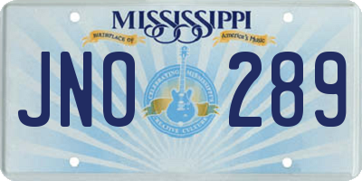 MS license plate JNO289